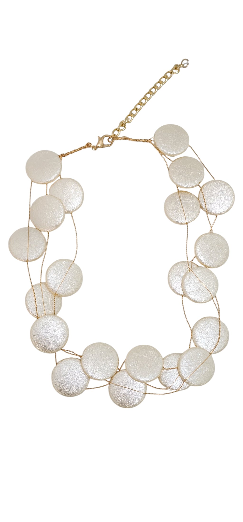 Colar Multi-fios Dourado com Discos Resinados Off-White