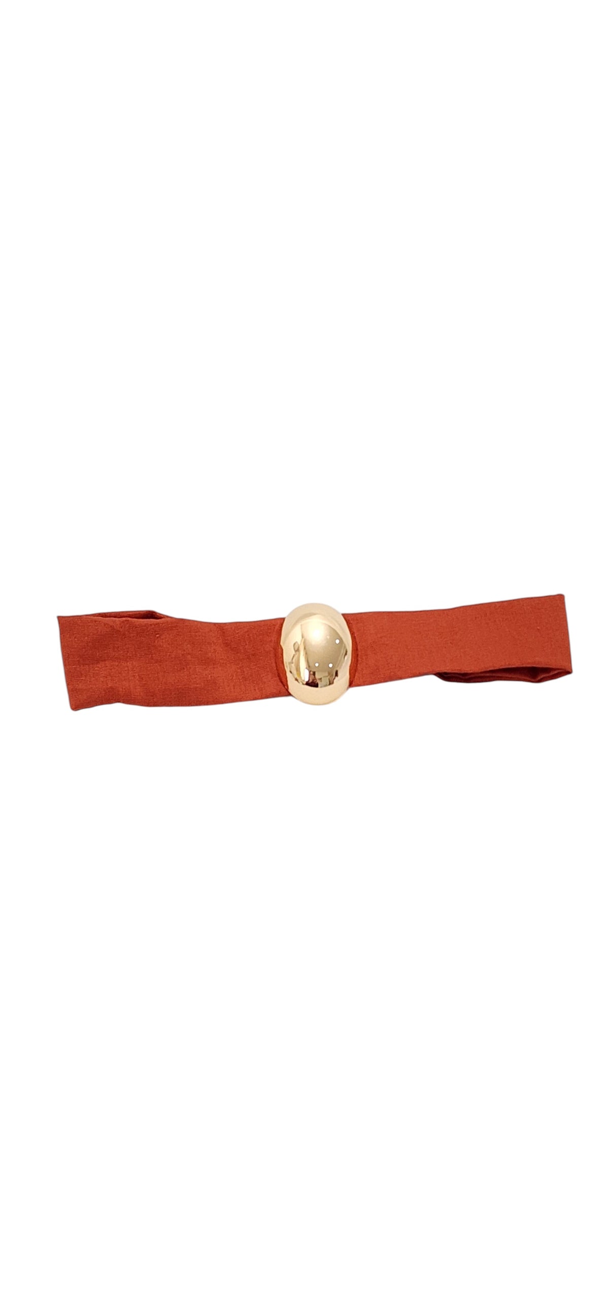 Choker em Tecido Terracota com Passador Dourado