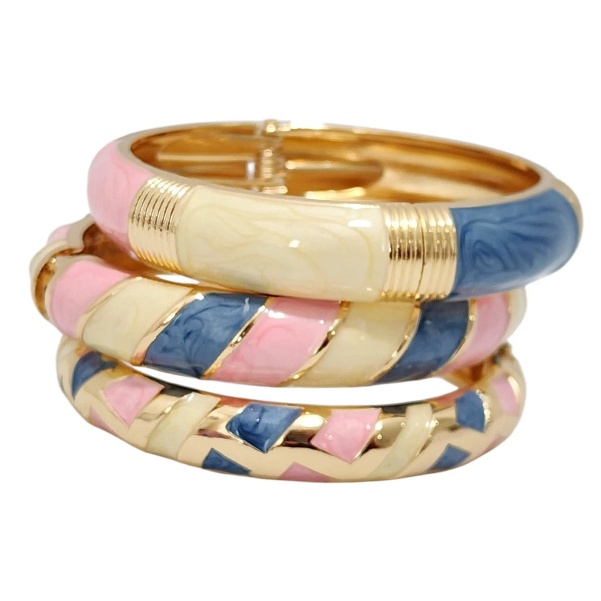 Conjunto Trio de Pulseiras Esmaltadas Coloridas