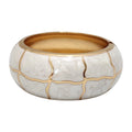 Bracelete Dourado Largo em com Relevo