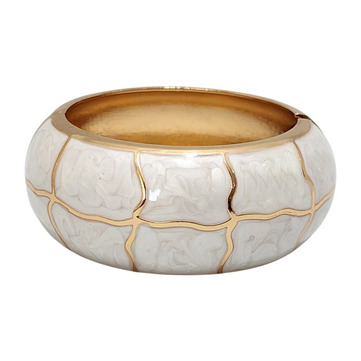 Bracelete Dourado Largo em com Relevo