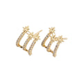 Brinco Earcuff Três Estrelas Cravejado